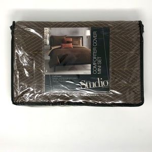 COTTON COMFORTER COVER AND SHAMS NEW BROWN
